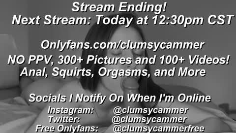 Snapshot of clumsycummer chatting on 5, 2, 2025 B Bri ClumsySCHEDULE online show from 5, 2, 2025