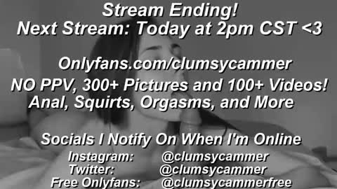 Snapshot of clumsycummer chatting on 7, 2, 2025 B Bri ClumsySCHEDULE online show from 7, 2, 2025