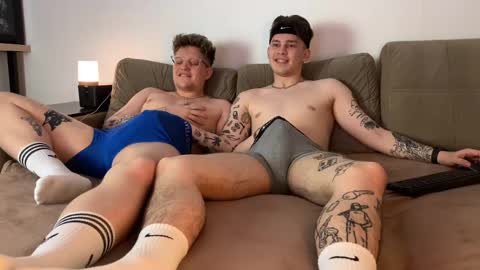 Snapshot of twoguyspleasure chatting on 13, 5, 2026 Noah blonde and Josh dark hair Nike guy online show from 13, 5, 2026