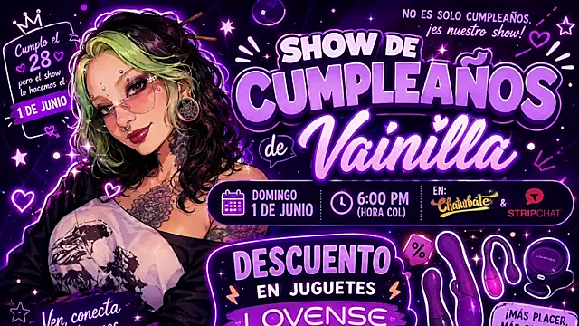 vainilla doll online show from 18, 6, 2026